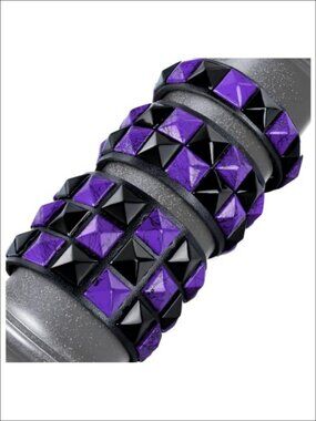 Punk Studded Bracelet Set 3 Piece PU Adjustable Cuff Bangle